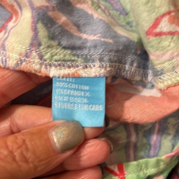 J. McLaughlin Floral Tropical Button Down Wrinkle Crinkle Shirt Sz XS - Picture 5 of 6